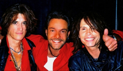 David Giammarco with Steven Tyler and Joe Perry on the Aerosmith tour. 