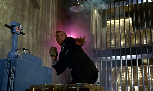 Sean Connery during the Fort Knox climax of GOLDFINGER, 1964
